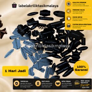 Label Akrilik Hitam