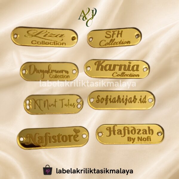 5 Label Akrilik Gold