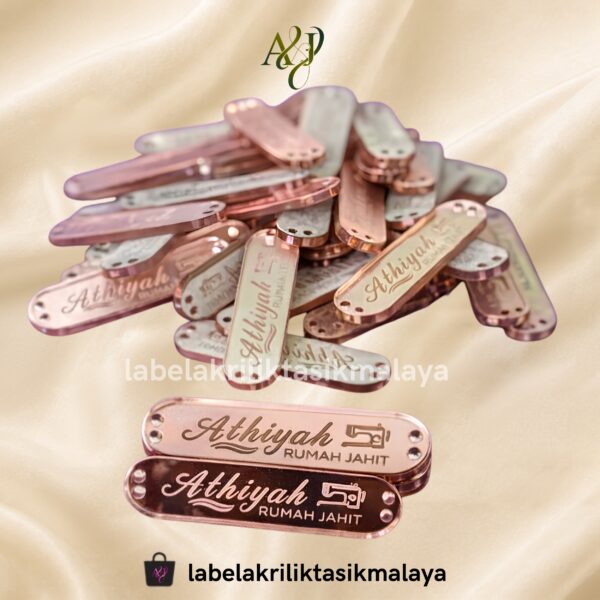 6 Label Akrilik Rosegold